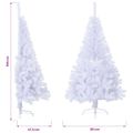 vidaXL Umelý polovičný vianočný stromček+stojan, biely 150 cm, PVC