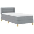 vidaXL Posteľ s pružinovým rámom Svetlosivá 200 x 90 cm látka