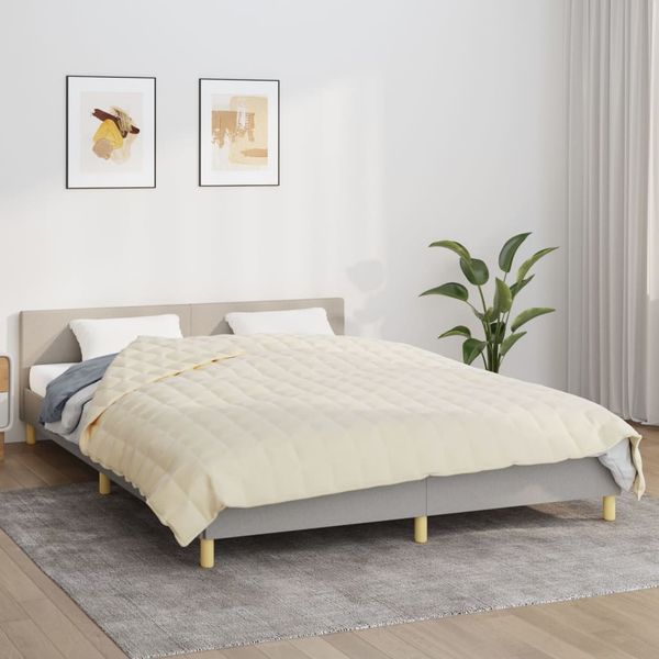 vidaXL Záťažová prikrývka bledokrémová 200x220 cm 13 kg látka
