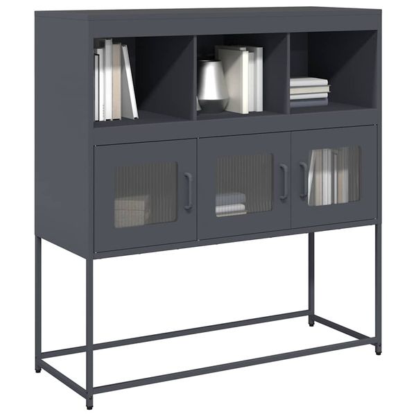 vidaXL Komoda antracitová 100,5x39x107 cm oceľ valcovaná za studena