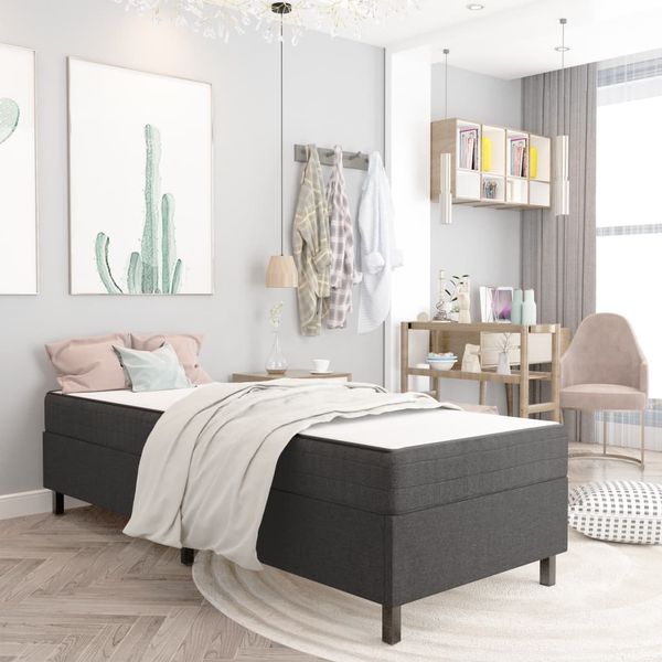vidaXL Rám na boxspring posteľ, sivý, látka 100x200 cm