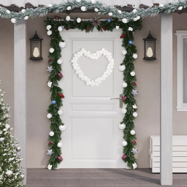 vidaXL Vianočná girlanda z gulí biela 175 cm polystyrén