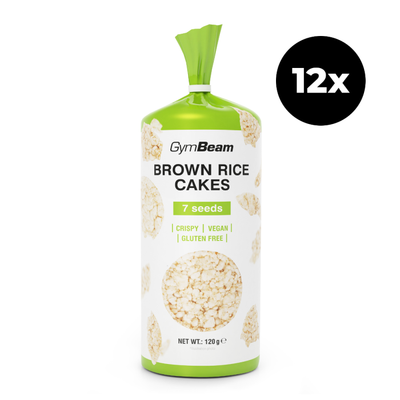 Hnedé ryžové chlebíčky - GymBeam, 7-zrnné, 12 x 120 g