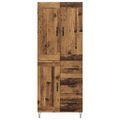 vidaXL Highboard Staré drevo 69,5 x 34 x 180 cm Kompozitné drevo