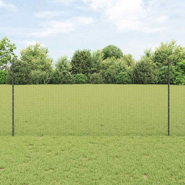 vidaXL Zvarené pletivo s podperami 50 x 1,2 m PVC potiahnutá oceľ Sivá