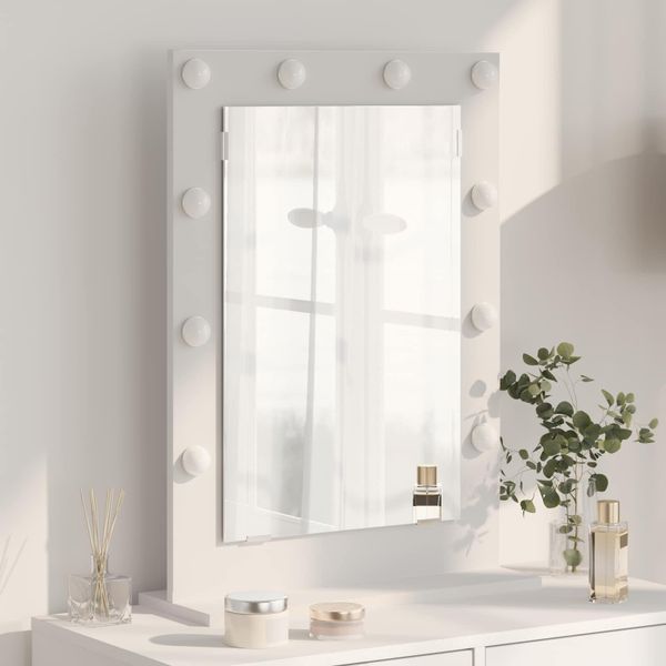 vidaXL Toaletné zrkadlo Obdĺžnikový so zrkadlom Biela 70 x 50 x 18 cm