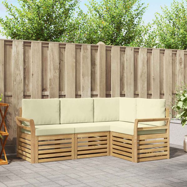 vidaXL Súpravy pohoviek 4 pcs Biela a krémová 190 x 130,5 x 73 cm