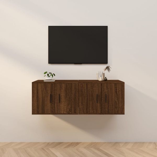 vidaXL Nástenné TV skrinky 2 ks hnedý dub sonoma 57x34,5x40 cm