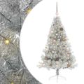 vidaXL Umelý predsvietený vianočný stromček Strieborná 150 cm PET