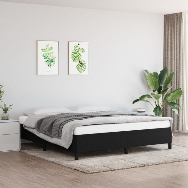 vidaXL Posteľ bez matraca čierny 160x200 cm látka