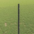 vidaXL Hexagonálny plot s stĺpom 25 x 1 m PVC potiahnutá oceľ Sivá