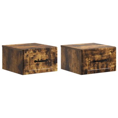 vidaXL Nástenná nočná skrinka 2 pcs Dymový dub 34,5 x 33 x 20 cm