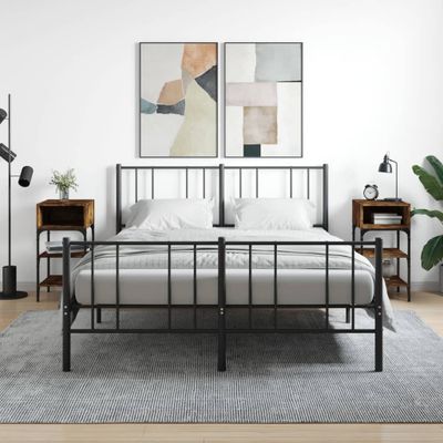 vidaXL Nočné stolíky 2 ks dymový dub 35x34,5x70 cm kompozitné drevo