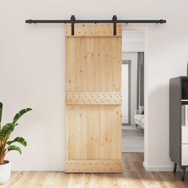 vidaXL Posuvné dvere Prírodná a čierna 80 x 210 cm