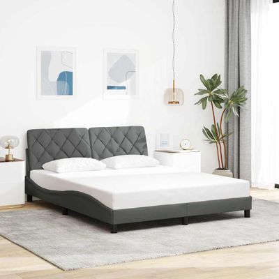 vidaXL Rám postele bez matraca tmavosivá 160x200 cm látka
