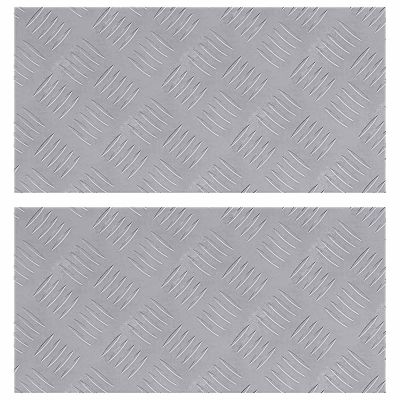 vidaXL Schodový rošt Obdĺžnikový 2 pcs Strieborná 50 x 25 cm Hliník