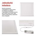 LED panel DIXXO backlit 60×60, štvorcový vstavaný biely, 36W neutrálna b. UGR