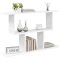 vidaXL Stenná polica Biela 80 x 15 x 50,5 cm Kompozitné drevo