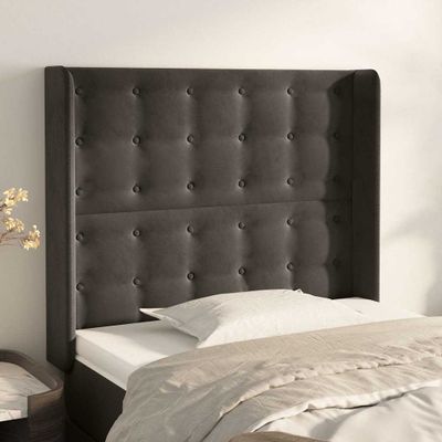 vidaXL Čelo postele so záhybmi tmavosivé 83x16x118/128 cm zamat