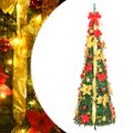 vidaXL Umelý vianočný stromček vyskakovací 100 LED zelený 150 cm