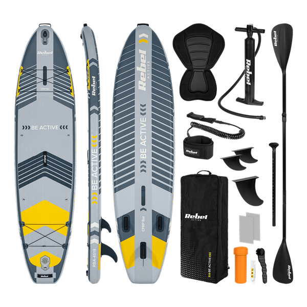 Paddleboard SUP REBEL ACTIVE PRO RBA-4518-G sivý, nosnosť 220kg
