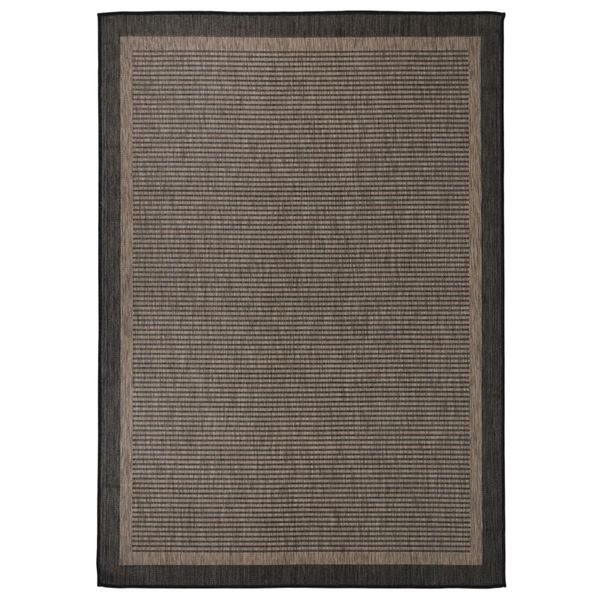 vidaXL Vonkajší koberec s plochým tkaním 140x200 cm tmavohnedý