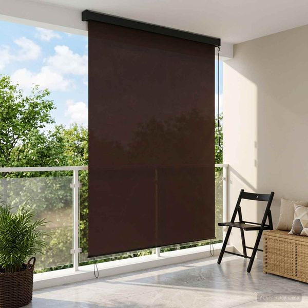 vidaXL Roleta Hnedá 140 x 250 cm Textil a hliník
