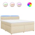vidaXL Posteľný rám boxspring s matracom krémový 180x200 cm látka