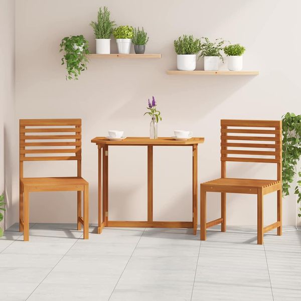vidaXL Záhradná stolička 2 pcs Hnedá 50 x 50 x 91cm Akáciový masív