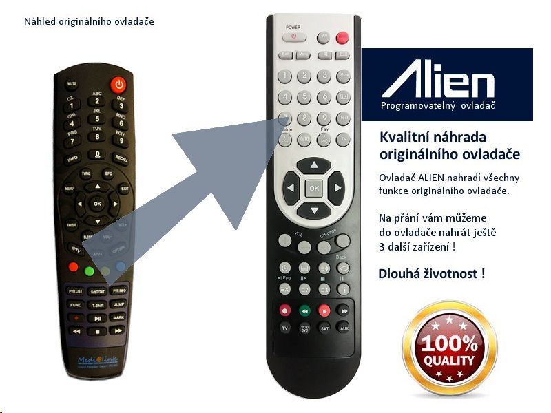 Diaľkový ovládač ALIEN STB Medialink 6500
