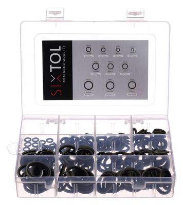 Sada tesniacich krúžkov z NBR a ocele MECHANIC RING SET 3, M6–M24, 180 ks, SIXTOL