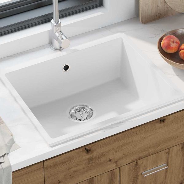 vidaXL Kuchynský drez Biela 54 x 44 x 20 cm Granite
