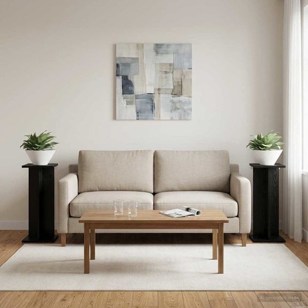 vidaXL Stojan na rastliny 2 pcs Čierny Dub 25 x 25,5 x 60,5 cm