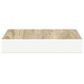 vidaXL Plávajúce nástenné police 4 ks dub a biele 23x23,5x3,8 cm MDF