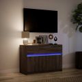 vidaXL TV stolík s LED hnedý dub 91x34x61 cm kompozitné drevo