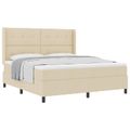 vidaXL Posteľ s pružinovým rámom s vankúšom Krémová 200 x 180 cm látka