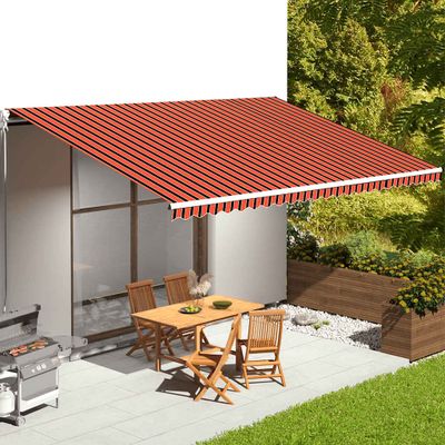 vidaXL Náhradná látka na markízu oranžovo-hnedá 6x3,5 m