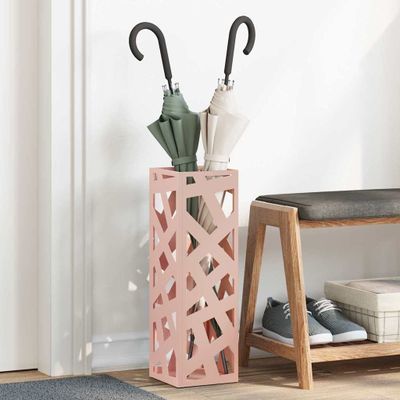 vidaXL Stojan na slnečník s úložiskom Ružová 15,5 x 15,5 x 49 cm Kov