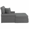 vidaXL Pufa s sukňou 3 ks Tmavo šedá látka 91 x 157 x 91 cm