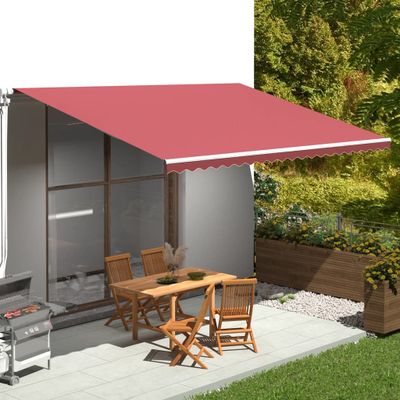 vidaXL Náhradná látka na markízu burgundská červená 5x3,5 m