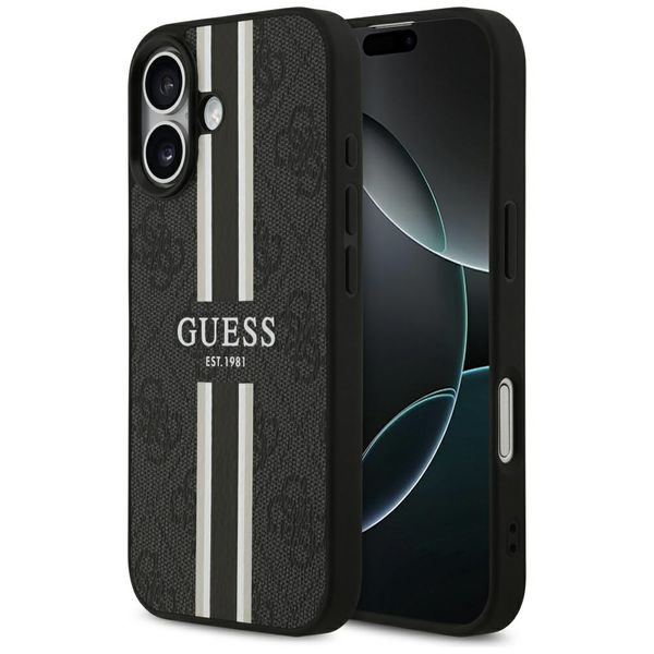 Puzdro Guess 4G Printed Stripes MagSafe pre iPhone 17 čierne