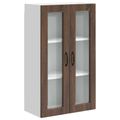 vidaXL Nástenný sklenený kabinet PORTO Hnedý dub 60 x 31 x 100 cm