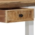 vidaXL Konzolový stolík biely a hnedý 110x35x75 cm masívne mangovníkové drevo
