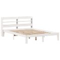 vidaXL Posteľný rám s čelom biely 135x190 cm borovicový masív