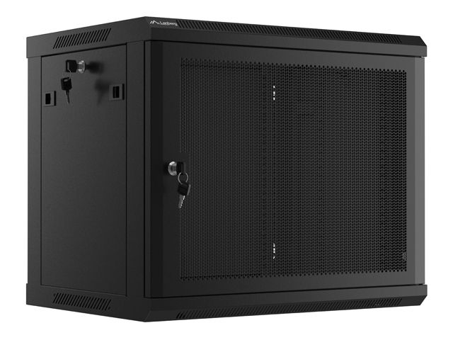 LANBERG 19'' RACKOVÁ SKRIŇA PRO MONTÁŽ NA STENU 9U/600X450 S PERFOROVANÝMI DVERMI ČIERNA