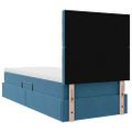 vidaXL Postel s úložným prostorem a matrací Tmavomodrá 90 x 190 cm