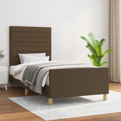 vidaXL Posteľ bez matraca tmavohnedá 100x200 cm látka