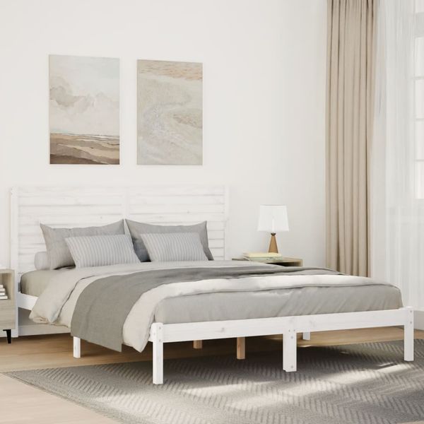 vidaXL Extra dlhá posteľ bez matraca biela 140x210 cm masívne drevo