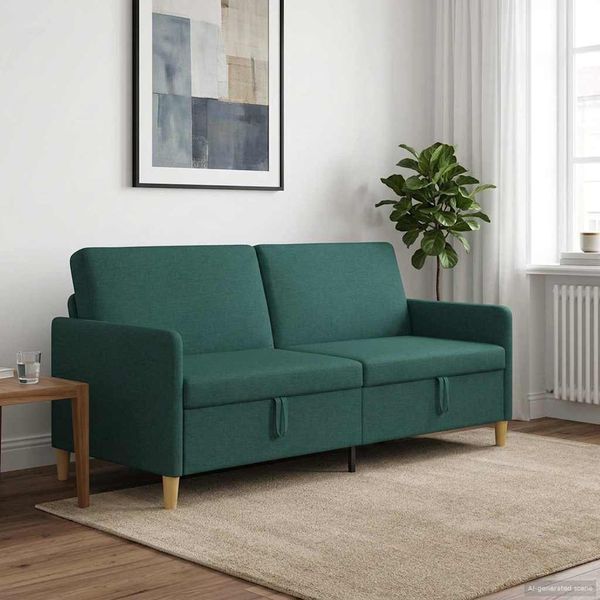 vidaXL Sofa s úložným priestorom Tmavozelená 192 x 78 x 87 cm