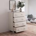 vidaXL Komoda HAMAR, biela 79x40x103,5 cm, borovicový masív